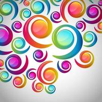 Abstract colorful spiral arc-drop pattern on a light background. Transparent colorful elements and circles design card.  Vector illustration.