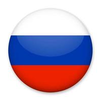 Flag of Russia in the form of a round button with a light glare and a shadow. The symbol of Independence Day, a souvenir, a button for switching the language on the site, an icon. vector