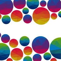 Abstract colorful triangle circles on a light background. vector