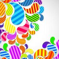 Bright striped colorful curved drops spray on a light background, vector color design, graphic illustration.