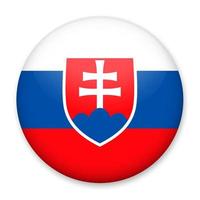 bandera de eslovaquia en forma de botón redondo con un ligero resplandor y una sombra. el símbolo del día de la independencia, un recuerdo, un botón para cambiar el idioma en el sitio, un icono. vector