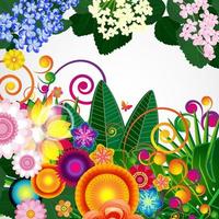 Flowers spring design background, floral pattern, vector illustration.