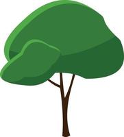 un árbol verde crece en verano. vector