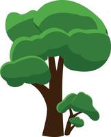 A green tree grows in summer. vector