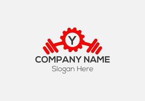 Fitness Logo On Letter Y. Gym and Fitness Y Letter Sign Vector Template