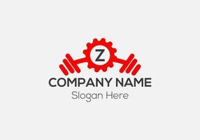 Fitness Logo On Letter Z. Gym and Fitness Z Letter Sign Vector Template