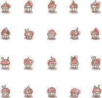 deliciosos cupcakes, ilustración, vector, sobre un fondo blanco. vector