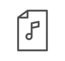 Sheet music and sound icon outline and linear vector. vector