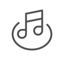 Sheet music and sound icon outline and linear vector. vector