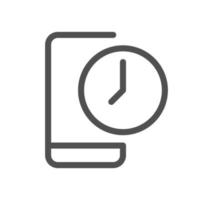 Timer and clock icon outline and linear vector. vector