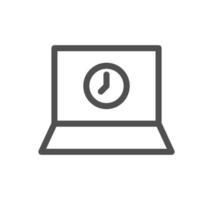 Timer and clock icon outline and linear vector. vector