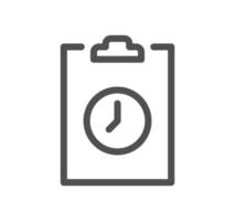 Timer and clock icon outline and linear vector. vector