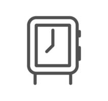 Timer and clock icon outline and linear vector. vector