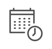 Timer and clock icon outline and linear vector. vector