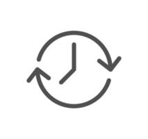 Timer and clock icon outline and linear vector. vector