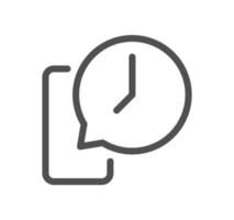 Timer and clock icon outline and linear vector. vector