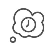 Timer and clock icon outline and linear vector. vector