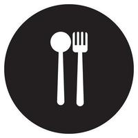 black and white logo spoon and fork vector