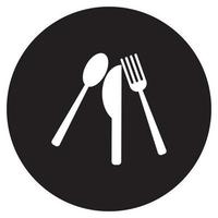 black and white logo spoon and fork vector