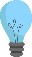 Blue lighting bulb, illustration, vector on white background.