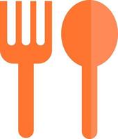 Fork and spoon, illustration, vector, on a white background. vector