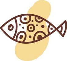 pescado con círculos, ilustración, vector, sobre un fondo blanco. vector