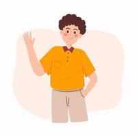 Man waving his hand vector