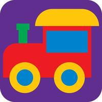 Baby toy train, illustration, vector on a white background.