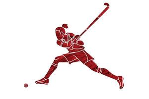 Silhouette Field Hockey Sport Female Player vector