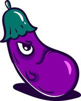 Angry eggplant,illustration,vector on white background vector