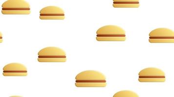 Seamless vector pattern with burger on white background