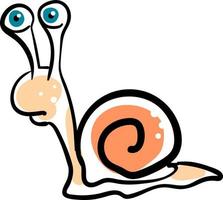 Slow snail, illustration, vector on white background.