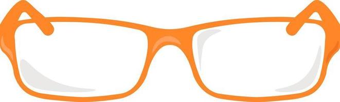 Orange glasses, illustration, vector on white background.