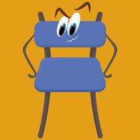 Blue chair, illustration, vector on white background.