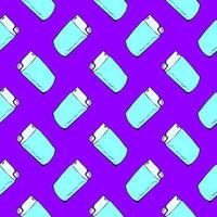 Blue lighter, seamless pattern on purple background. vector