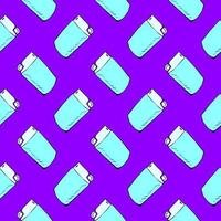 Blue lighter, seamless pattern on purple background. vector