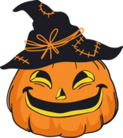 spooky handraw halloween yellow pumpkin png