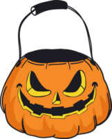 spooky handraw halloween yellow pumpkin design png