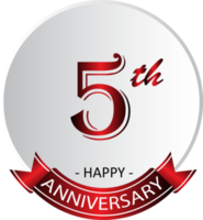 5th anniversary celebration label png