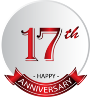 17th anniversary celebration label png