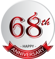 68th anniversary celebration label png