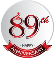 89th anniversario celebrazione etichetta png