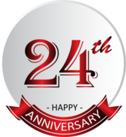 24th anniversary celebration label png