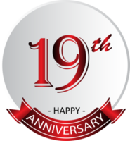 19th anniversary celebration label png