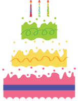 cute birthday cake decoration element illustration png