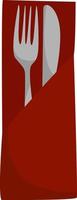 Fork and knife, illustration, vector on white background.