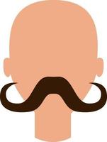 Man with curly mustaches, illustration, vector, on a white background. vector