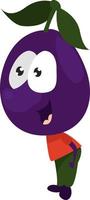 Eggplant with eyes , illustration, vector on white background