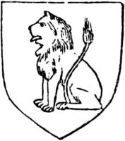 león es el rey de las bestias, grabado antiguo. vector