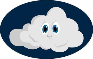 Happy cloud, illustration, vector on white background.